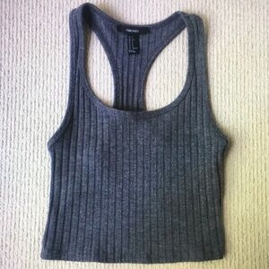 Forever 21 Gray Ribbed Tank Top